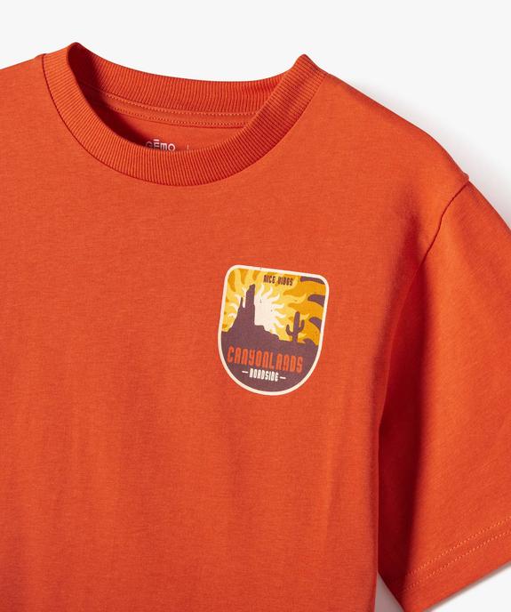 Tee-shirt garçon à manches courtes avec motif dos vue3 - GEMO (ENFANT) - GEMO