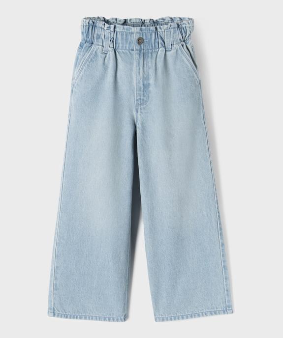 Jean wide leg avec ceinture élastique ajustable fille vue8 - GEMO (ENFANT) - GEMO