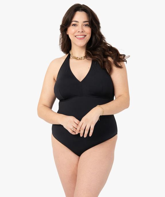 Maillot de bain femme grande taille 1 pièce à nouer dans le cou vue1 - GEMO (PLAGE) - GEMO