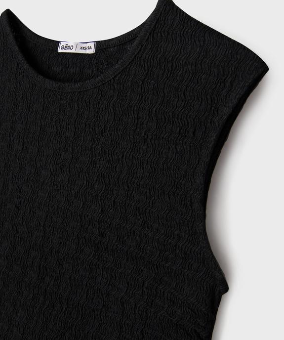 Tee-shirt sans manches texturé et cintré fille vue2 - GEMO (JUNIOR) - GEMO