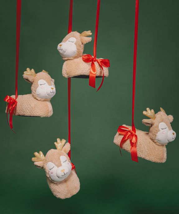 Chaussons en volume pailletés à tête de renne femme vue6 - GEMO(HOMWR FEM) - GEMO