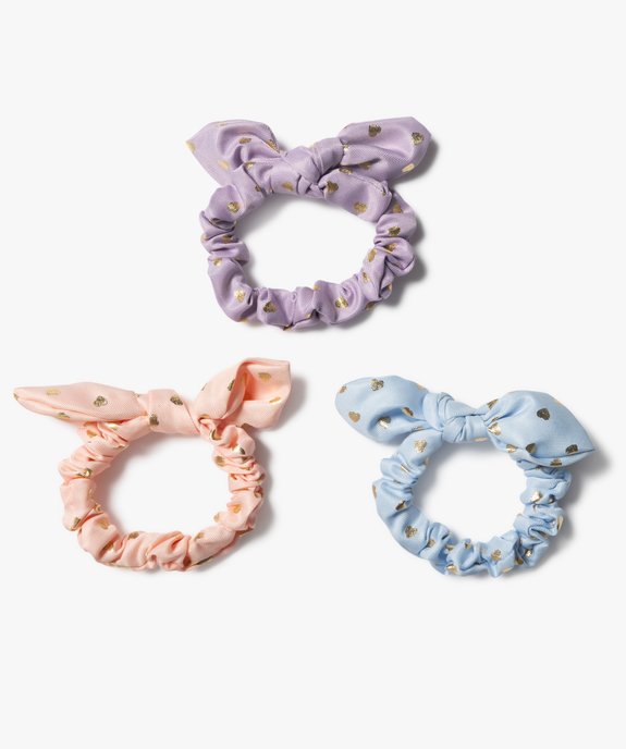 Chouchous à nœuds et pois pailletés fille (lot de 3) vue1 - GEMO (ENFANT) - GEMO