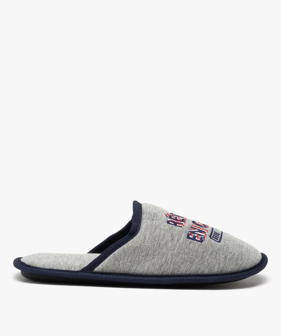 Chaussons homme mules plates brodées "Réveil en cours" vue1 - GEMO(HOMWR HOM) - GEMO