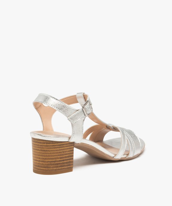 Sandales femme à talon et brides en cuir - Tanéo vue4 - TANEO - GEMO