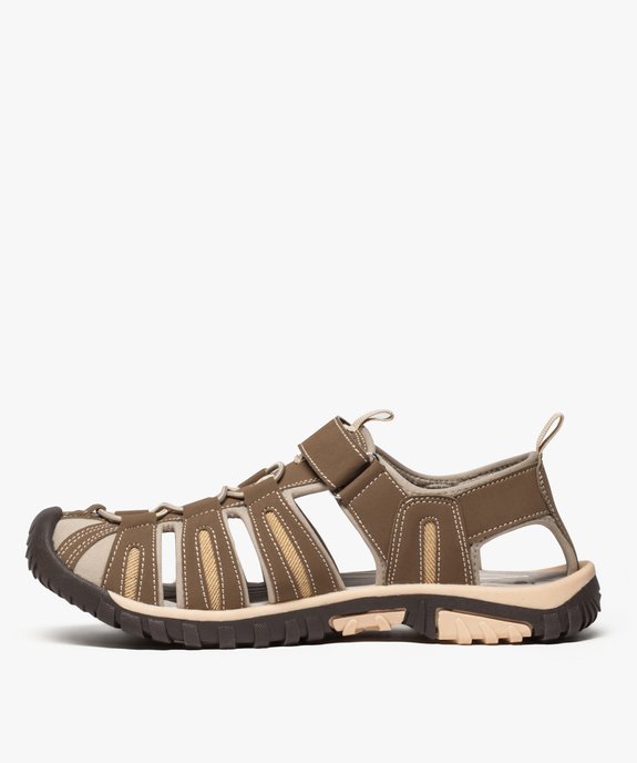 Sandales homme style randonnée à scratch et bout fermé vue3 - GEMO (CASUAL) - GEMO