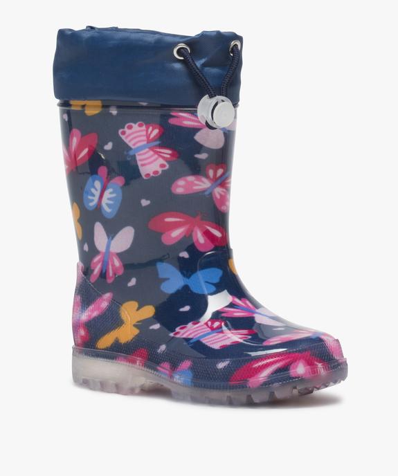 Bottes de pluie fille avec motifs papillon et col ajustable vue2 - GEMO (ENFANT) - GEMO