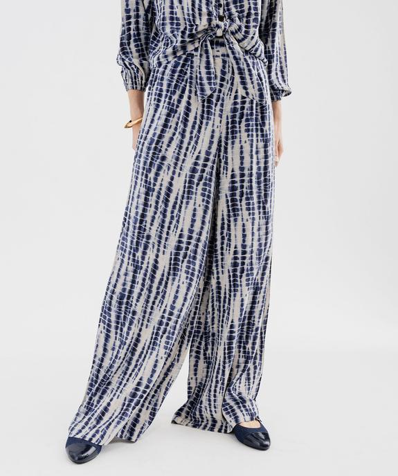 Pantalon large en viscose fluide tie-and-dye femme vue1 - GEMO(FEMME PAP) - GEMO