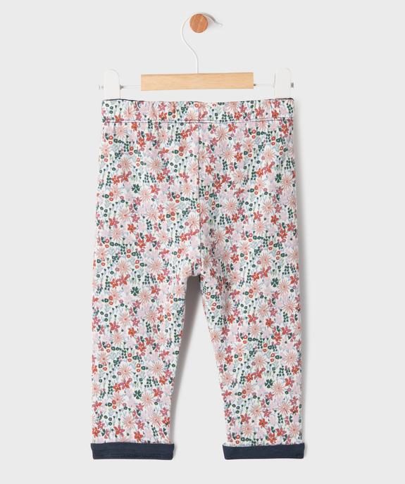 Legging réversible uni et imprimé bébé fille vue3 - GEMO 4G BEBE - GEMO