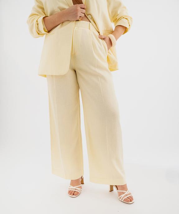 Pantalon large en viscose et lin femme grande taille vue1 - GEMO 4G GT - GEMO