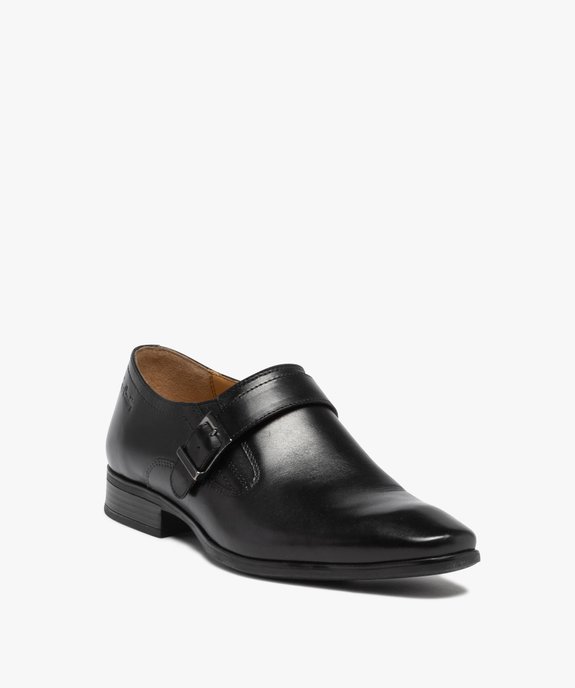 Derbies homme en cuir uni et bride à boucle – Pierre Cardin vue3 - PIERRE CARDIN DIFFUSION - GEMO