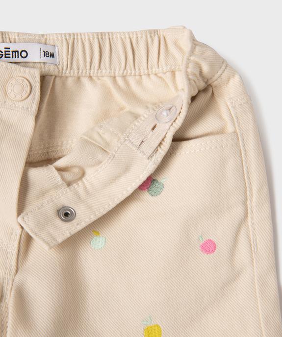 Short en jean fantaisie bébé fille vue2 - GEMO(BEBE DEBT) - GEMO