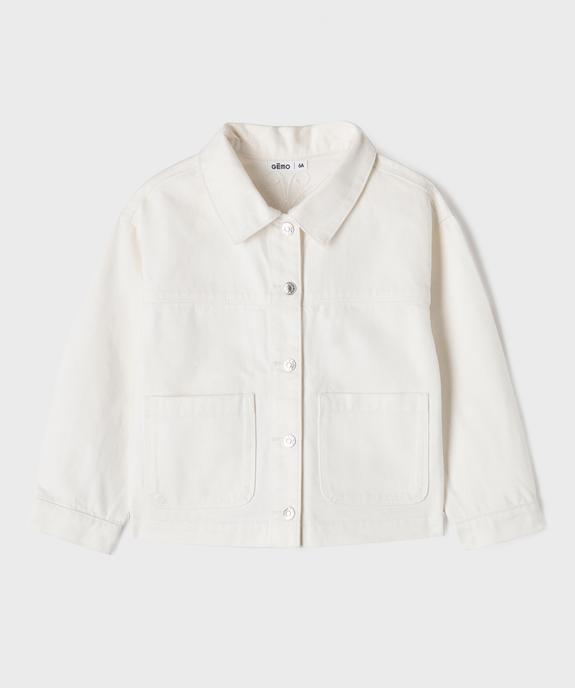 Veste fille en twill de coton brodée fille vue2 - GEMO (ENFANT) - GEMO