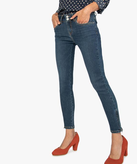 Jean femme coupe slim avec bas zippé vue1 - FOLLOW ME - GEMO