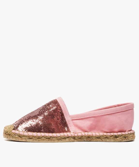Espadrilles femme avec sequins brodés sur le dessus vue3 - GEMO (PLAGE) - GEMO
