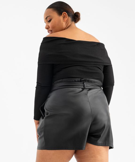 Tee-shirt manches longues col Bardot épaules dénudées femme grande taille - GEMO (G TAILLE) Tee-shirt manches longues col Bardot épaules dénudées femme grande taille vue6 - GEMO (G TAILLE) - GEMO