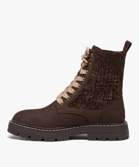 Boots femme unies en maille élastique style chaussette à semelle crantée vue3 - GEMO (CASUAL) - GEMO