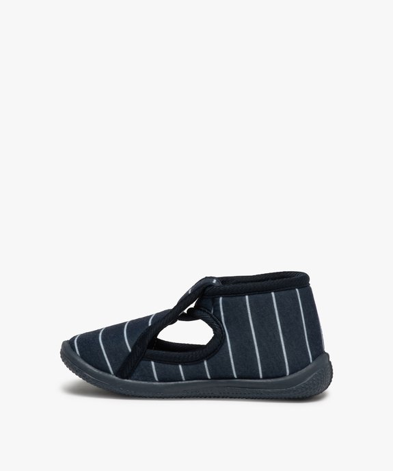 Chaussons bébé garçon en jersey fermeture scratch vue3 - GEMO 4G BEBE - GEMO