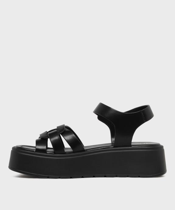 Sandales à brides sur semelle plateforme femme - 5 Miles vue3 - 5 MILES - GEMO