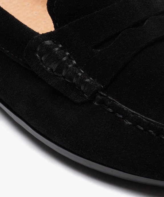 Mocassins femme confort unis en cuir velours  vue7 - GEMO (CASUAL) - GEMO