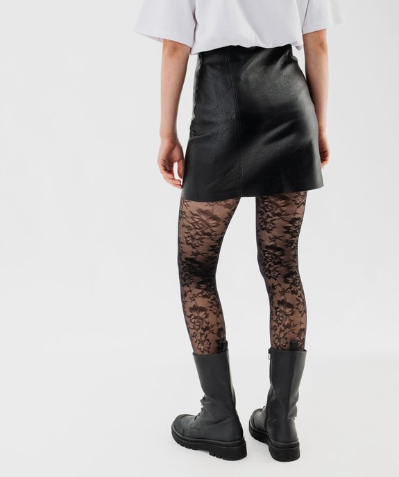 Jupe courte droite en cuir imitation femme vue3 - GEMO(FEMME PAP) - GEMO