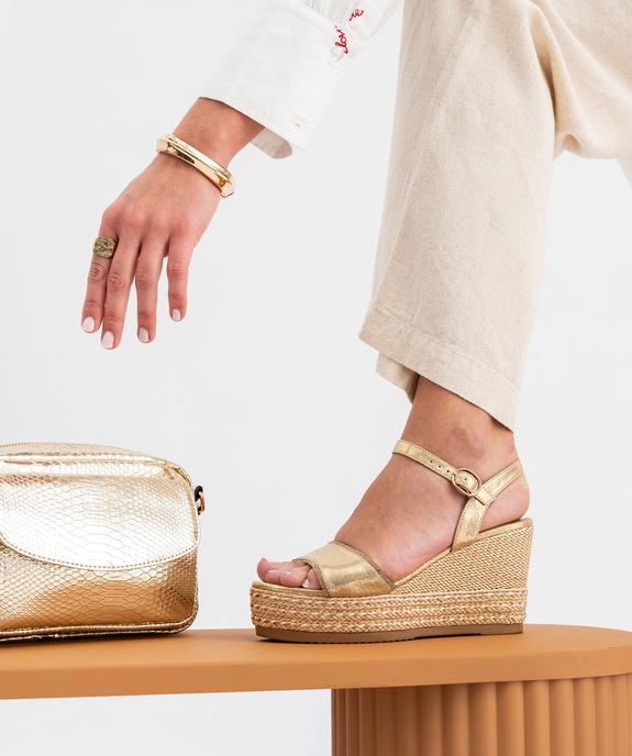 Sandales à talon compensé en corde brillantes femme vue1 - VALENTINA BALDA - GEMO