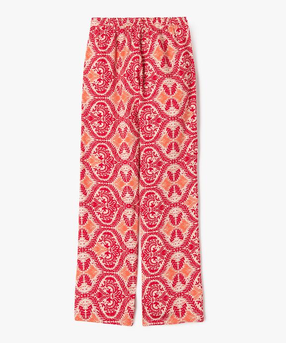 Pantalon imprimé en maille fluide fille vue3 - GEMO 4G FILLE - GEMO