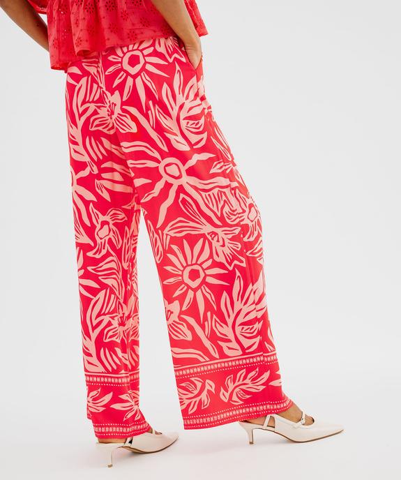 Pantalon large et fluide en viscose imprimée femme vue3 - GEMO 4G FEMME - GEMO