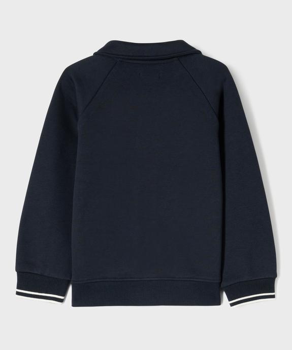 Sweat avec col chemise fermeture pressions garçon vue3 - GEMO (ENFANT) - GEMO