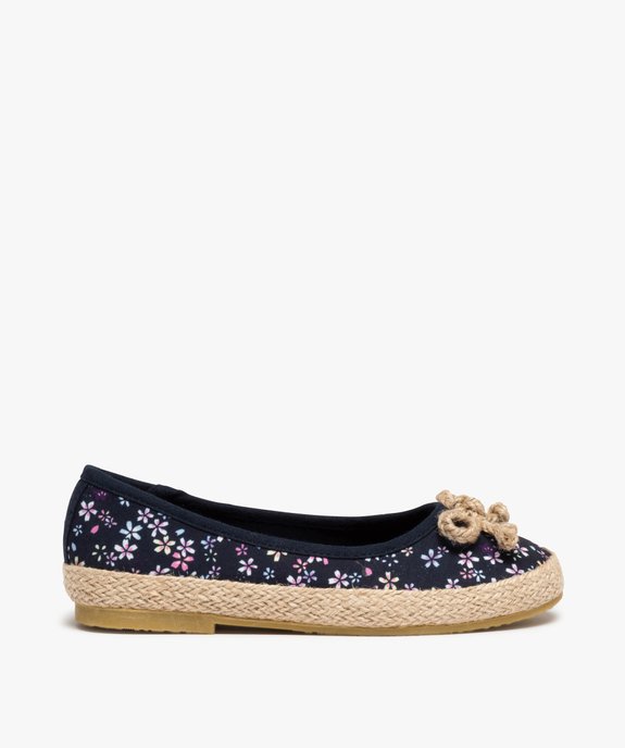 Ballerines fille en toile imprimée et semelle en corde vue1 - GEMO (ENFANT) - GEMO