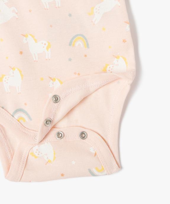 Body manches courtes à col US en coton bébé (lot de 3) vue2 - GEMO 4G BEBE - GEMO