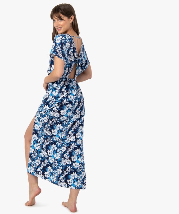 Robe de plage femme à motifs fleuris vue3 - GEMO (PLAGE) - GEMO