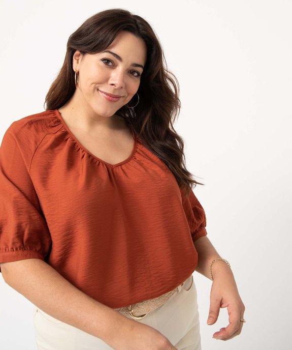 Blouse femme grande taille loose à manches courtes vue2 - GEMO (G TAILLE) - GEMO
