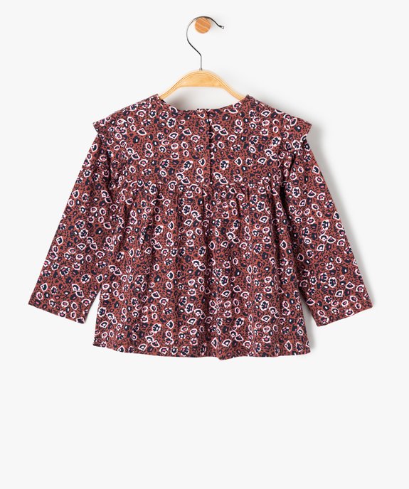 Tee-shirt bébé fille manches longues à fleurs - LuluCastagnette vue3 - LULUCASTAGNETTE - GEMO