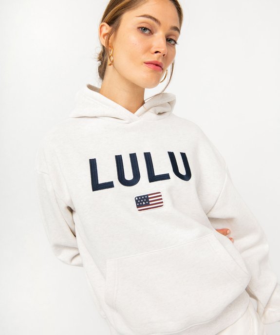 Sweat à capuche en molleton doux femme - LuluCastagnette vue2 - LULUCASTAGNETTE - GEMO