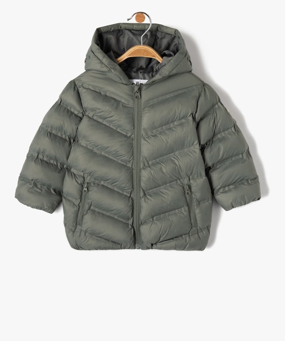 Blouson bébé garçon à capuche matelassage épais vue1 - GEMO 4G BEBE - GEMO