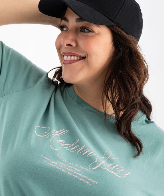 Tee-shirt manches courtes en coton imprimé femme grande taille vue4 - GEMO (G TAILLE) - GEMO