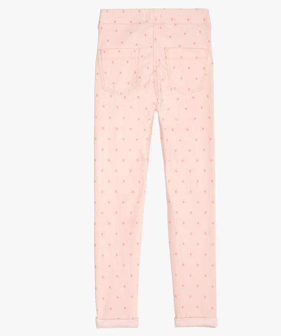Jegging fille uni avec taille ajustable vue3 - GEMO (ENFANT) - GEMO