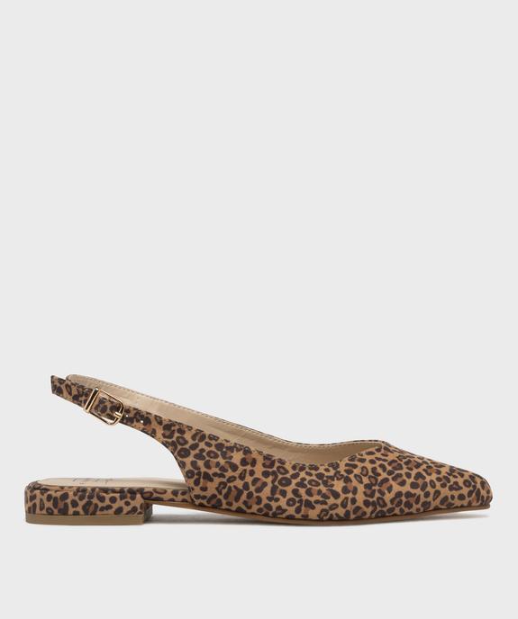 Escarpins slingback à motif léopard et talon plat femme - Follow Me vue1 - FOLLOW ME - GEMO