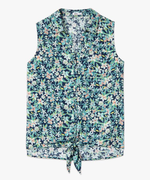 Chemise sans manches imprimée avec nœud dans le bas femme vue4 - GEMO 4G FEMME - GEMO