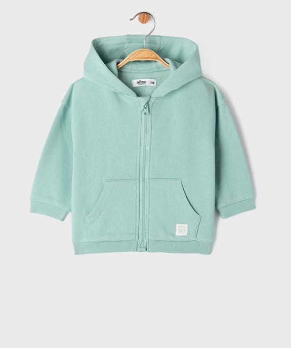 Sweat zippé à capuche à zip magnétique bébé garçon vue1 - GEMO 4G BEBE - GEMO