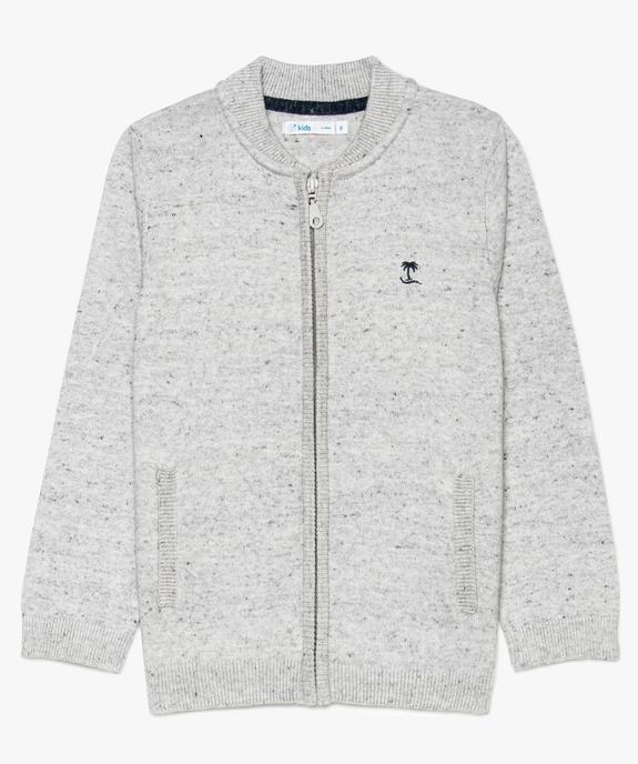 Gilet chiné garçon avec fermeture zippée vue1 - GEMO (ENFANT) - GEMO