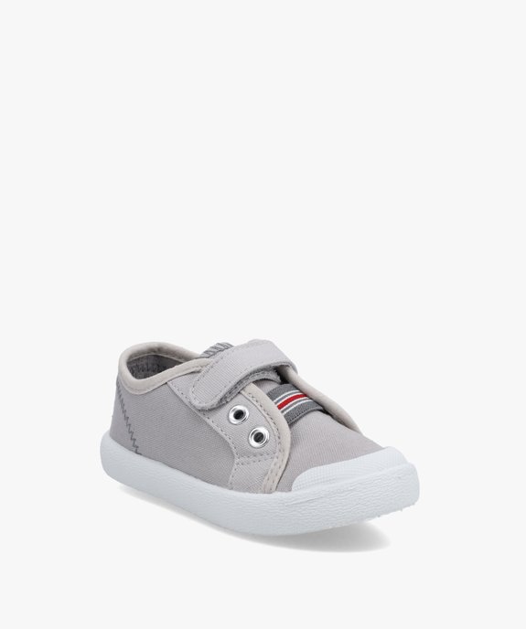 Baskets garçon en toile unie et bout renforcé vue2 - GEMO (ENFANT) - GEMO