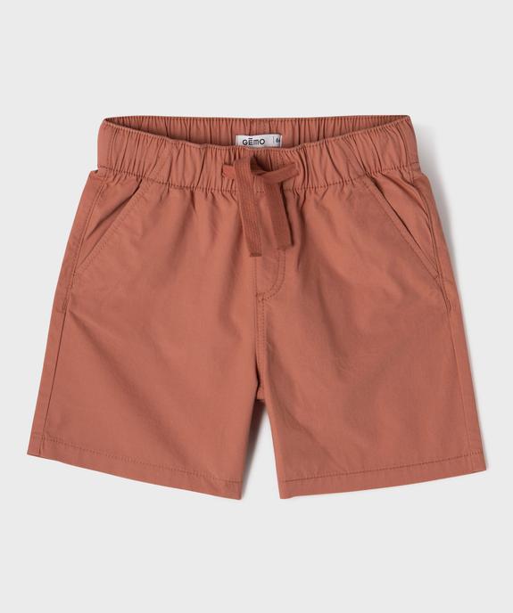 Short large en popeline de coton uni garçon  vue1 - GEMO (ENFANT) - GEMO