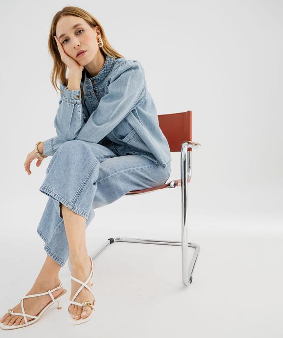 Chemise en jean coupe blouse ample femme vue4 - GEMO(FEMME PAP) - GEMO