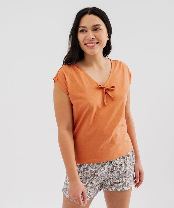 Haut de pyjama à col V sans manches femme vue1 - GEMO(HOMWR FEM) - GEMO