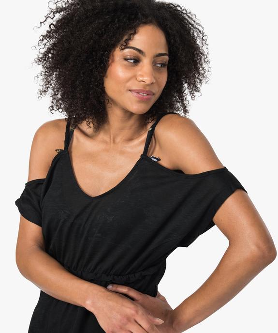 Robe de plage femme à épaules dénudées et taille empire vue2 - GEMO (PLAGE) - GEMO