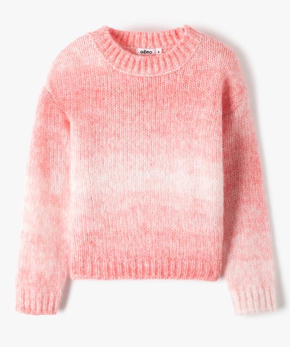 Pull fille à col rond en grosse maille vue1 - GEMO (ENFANT) - GEMO