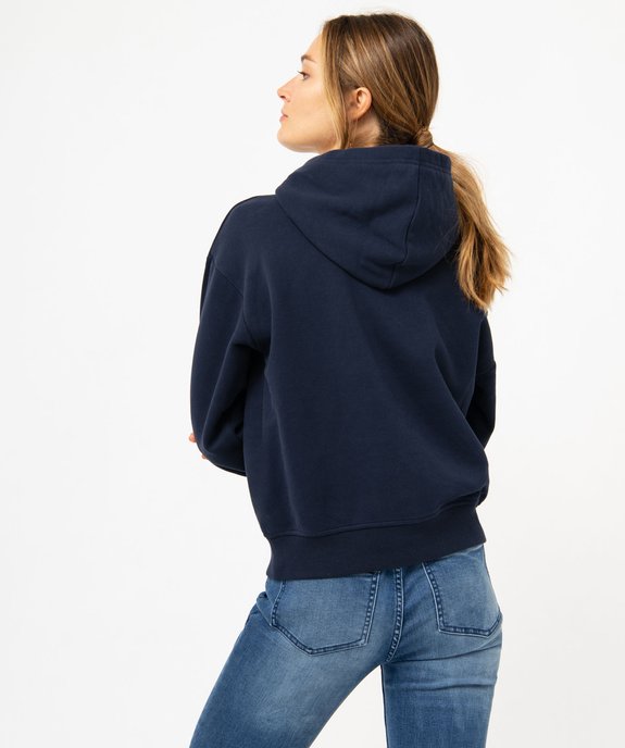 Sweat à capuche imprimé en molleton doux femme - LuluCastagnette vue3 - LULUCASTAGNETTE - GEMO