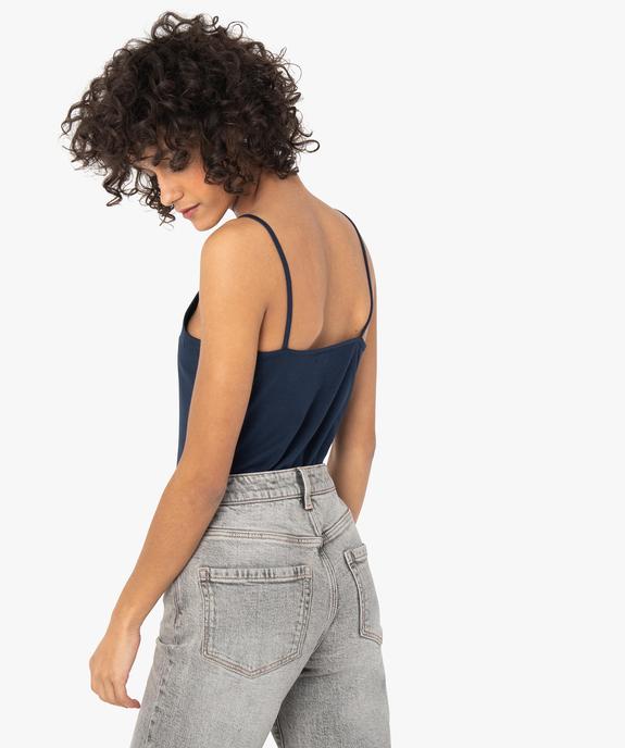 Débardeur uni à fines bretelles femme vue3 - GEMO (MAILLE) - GEMO
