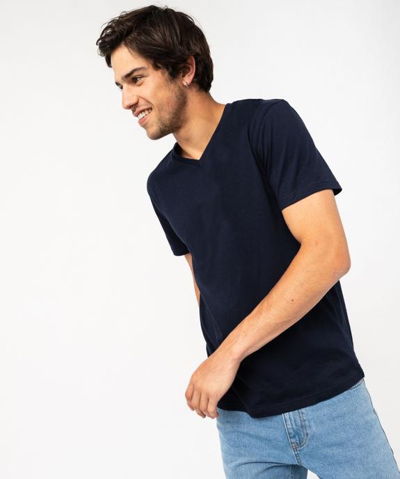 Tee-shirt à manches courtes et col V homme vue2 - GEMO 4G HOMME - GEMO